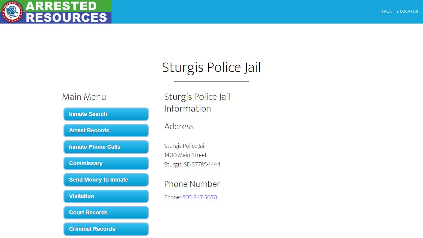 Sturgis Police Jail - Inmate Search - Sturgis, SD - Arrested Resources